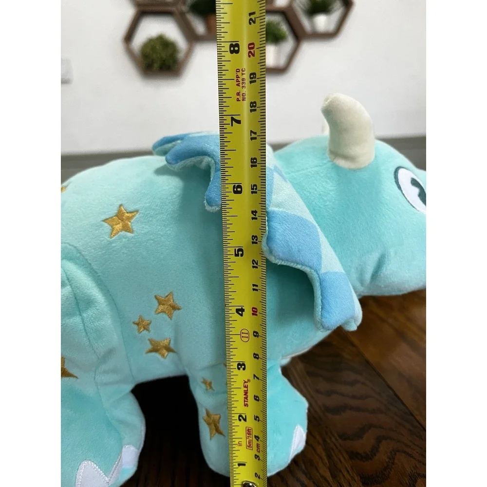 Disney Animal Kingdom Dinosaur Plush Blue Triceratops‎ Dinoland Gold Stars 10